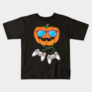 controller Halloween Pumpkin game Kids T-Shirt